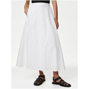 Bílá dámská plisovaná midi sukně Marks & Spencer