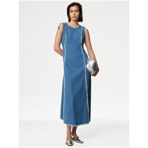Modré dámské džínové midi šaty Marks & Spencer
