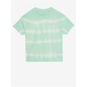 Světle zelené holčičí tričko s motivem plameňáka Marks & Spencer
