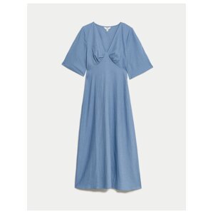 Modré dámské midi šaty Marks & Spencer