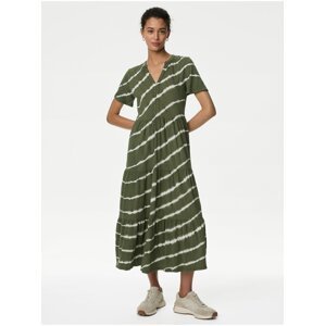 Zelené dámské vzorované šaty Marks & Spencer