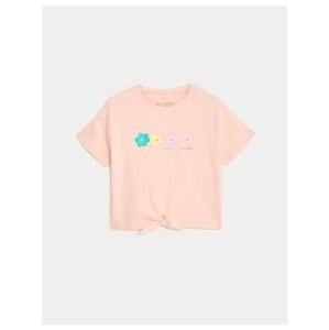 Růžové holčičí tričko s potiskem Marks & Spencer