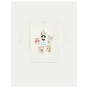 Krémové holčičí tričko s potiskem Marks & Spencer