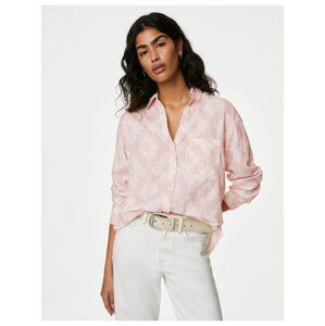 Světle růžová dámská vzorovaná košile Marks & Spencer