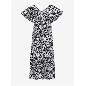Černo-bílé dámské letní šaty se zvířecím vzorem ALPINE PRO Graana
