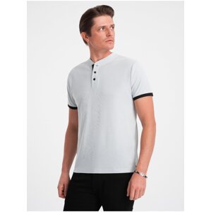Světle šedé pánské polo tričko Ombre Clothing