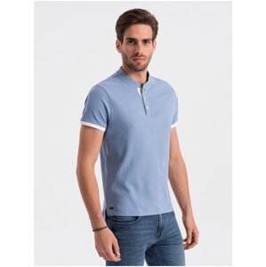Světlě modré pánské polo tričko Ombre Clothing