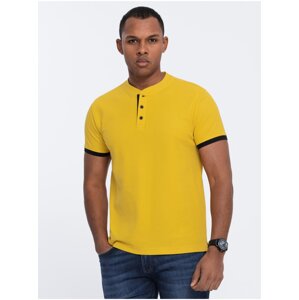 Žluté pánské polo tričko Ombre Clothing