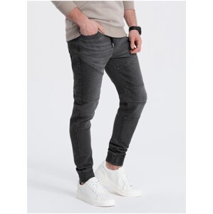 Tmavě šedé pánské džíny Ombre Clothing