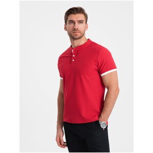 Červené pánské polo tričko Ombre Clothing