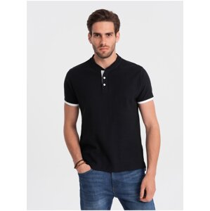 Černé pánské polo tričko Ombre Clothing