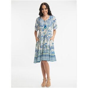 Světle modré dámské květované šaty Orientique Rhodes