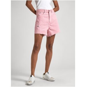 Růžové dámské džínové kraťasy Pepe Jeans