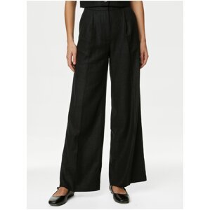 Černé dámské kalhoty se širokými nohavicemi Marks & Spencer