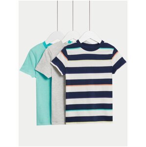 Sada tří barevných klučičích triček Marks & Spencer námořnická
