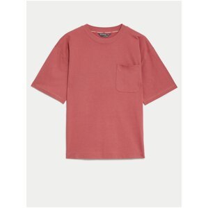 Růžové dámské tričko volného střihu Marks & Spencer