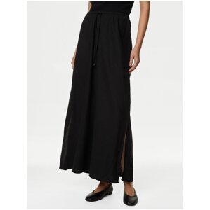 Černá dámská sukně s příměsí lnu Marks & Spencer