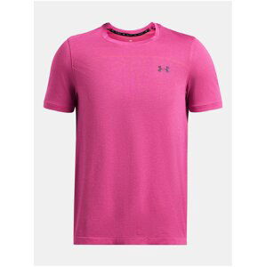 Růžové pánské tričko Under Armour UA Rush Seamless Wordmark SS