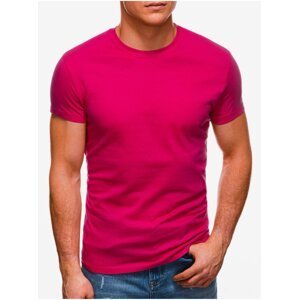 Tmavě růžové pánské basic tričko Edoti