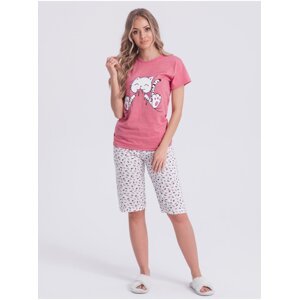 Růžové dámské pyžamo s potiskem Edoti