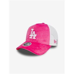 Bílo-růžová dámská semišová kšiltovka New Era 940W Af trucker MLB