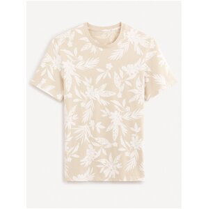 Béžové pánské květované tričko Celio
