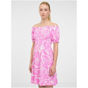 Světle růžové dámské vzorované šaty ORSAY
