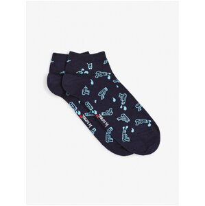 Tmavě modré pánské vzorované ponožky Celio Gisomistol