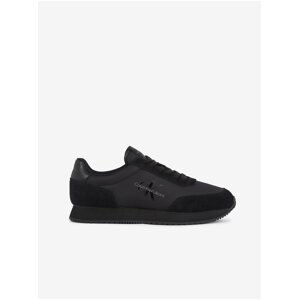 Černé pánské tenisky s detaily v semišové úpravě Calvin Klein Retro Runner Low Laceup Su-Ny