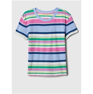 Modro-růžové holčičí pruhované tričko GAP