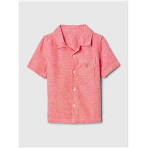Růžová klučičí lněná košile GAP