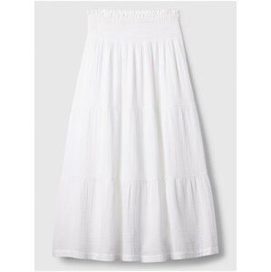Bílá dámská mušelínová maxi sukně GAP