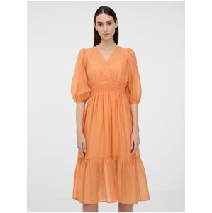 Oranžové dámské midi šaty ORSAY