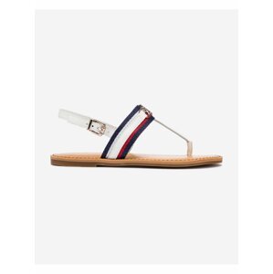 Bílé dámské sandály Tommy Hilfiger Shimmery Ribbon Flat