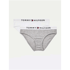 Sada dvou holčičích kalhotek v bílé a šedé barvě Tommy Hilfiger Underwear