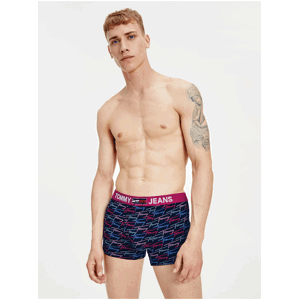 Tmavě modré pánské vzorované boxerky Tommy Hilfiger Underwear