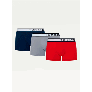 Sada tří boxerek v modré, šedé a červené barvě Tommy Hilfiger Underwear