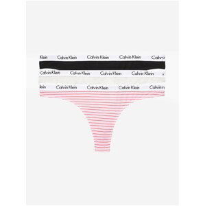 Sada tří tang v černé, růžové a krémové barvě Calvin Klein Underwear