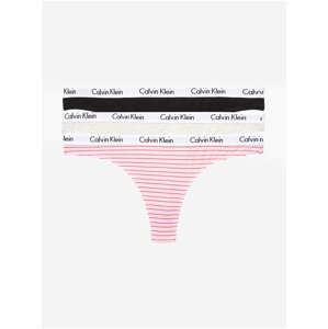 Sada tří tang v černé, růžové a krémové barvě Calvin Klein Underwear