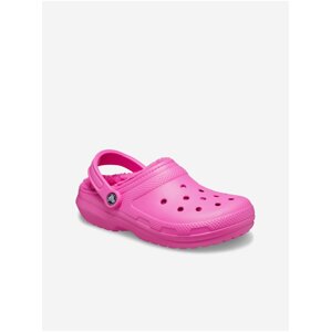 Růžové dámské pantofle s kožíškem Crocs Classic Lined Clog