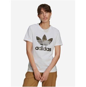 Bílé dámské vzorované tričko adidas Originals Tee