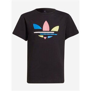 Černé holčičí tričko s potiskem adidas Originals Tee