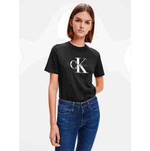 Černé dámské tričko s potiskem Glossy Monogram Tee Calvin Klein Jeans
