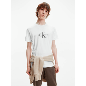 Bílé pánské tričko Archival Monogram Flock Tee Calvin Klein Jeans