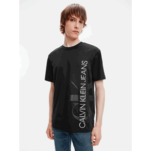 Černé pánské tričko s potiskem Vertical Logo Tee Calvin Klein Jeans