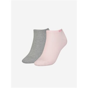 Sada dvou párů dámských ponožek v šedé a růžové barvě Calvin Klein Underwear