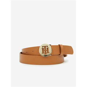 Hnědý dámský kožený pásek Tommy Hilfiger Round Belt 3.0