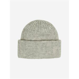 Světle šedá dámská žebrovaná čepice s příměsí vlny z alpaky Tommy Hilfiger Effortless Beanie