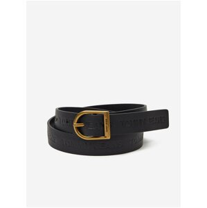 Černá dámský kožený pásek Tommy Jeans Logo Fashion Belt