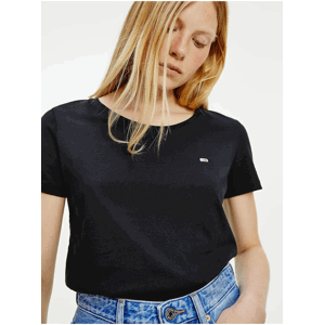 Černé dámské tričko Tommy Jeans Soft Jersey Tee